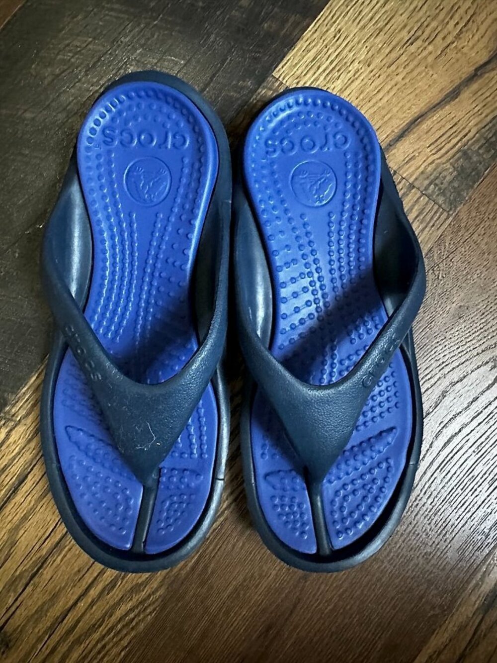 Crocs Classic Flip Flop Thong Sandals, Navy Blue, Men's 8 / Women's 10